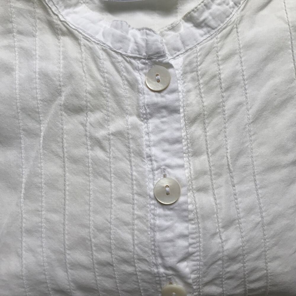 Flax 100% Cotton Long Roll-Tab Sleeve Button Front Tunic Beach Lagenlook Size S - Picture 14 of 15
